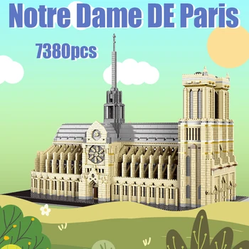 Mesto, Slávny Architektúry Diamond Mini Bloky Notre Dame De Paris Bloky Tvorca DIY Palác Potala Tehly Hračky Pre Deti