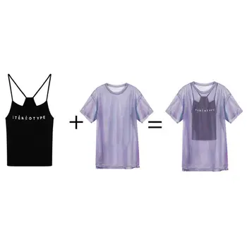 NÁS Trendy Ženy Transparentné Oka T-Shirt Short Sleeve Tee Vrcholy Pokrytie až + Košieľka Vesta Top Žena Príležitostné Letné Oblečenie, Topy