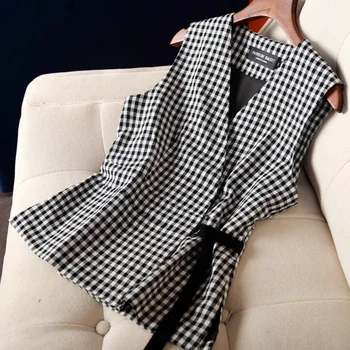 Letná bavlnená posteľná bielizeň koberčeky vesta ženy ročníka bez rukávov tvaru krátky top vesta