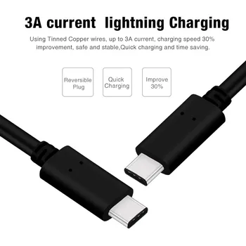 USB C Typ c do USB C Kábel PD 60W, Rýchle Nabíjanie Kábel 3A Thunderbolt 3 pre MacBook Pro Samsung S10 S9 S8 Huawei Mate 20 P20 P30