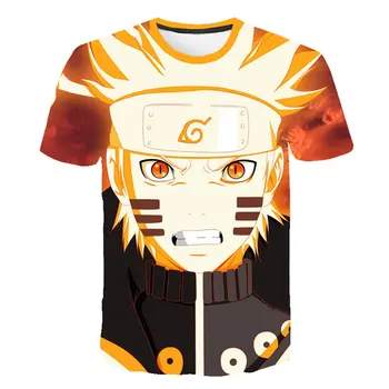Nové Japonské Anime tričko Naruto Cartoon detské Letné Tričko Krátky Rukáv Modal Chlapec Dievča Dieťa T-shirt Značky topy Ninja Anime