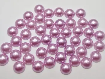 200 Zmiešané Farby Pol Pearl Perličiek 10 mm Ploché Späť Kolo Drahokamy Zápisník Plavidlá