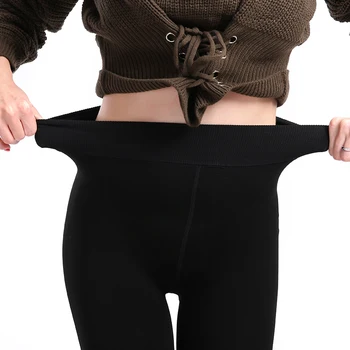 Zimné Legíny Frauen Plus Gre Warme Samt Hohe Taille Solide Hosen