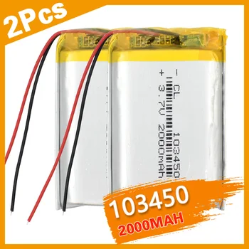 103450 3,7 V 2000MAH Lipo Polymérová Batéria Nabíjateľná Lítium-Veľká Kapacita Batérie Náhradné Bunka pre GPS Navigátor, DVD, MP3