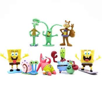 8 Ks/Súbor Animácie Kawaii Huby Bobs Patrick Star Obrázok Hračky, Kreslené Hubky Bobs Bobs Obrázok Hračky Pre Deti Vianočný Darček