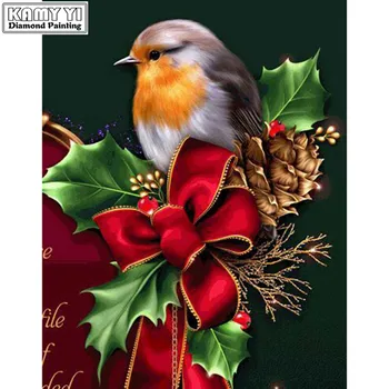 Plné Námestie vŕtať 5D DIY Diamond maľovanie Vianočných vták Výšivky Mozaiky Cross Stitch Drahokamu dekorácie HYY