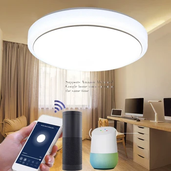 48w AC85-265V Smart Led Stropné svietidlo Led Stropné Svetlo Lampy Pracovať S Alexa Echo Domovská stránka Google Spálne, Obývacia Izba Lampa
