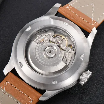 Parnis 46 mm pánske Hodinky Strieborné Prípade, Luxusné Značky Automatický Kalendár Rezervácia Mechanické Náramkové hodinky Mužov Darček Hodiny