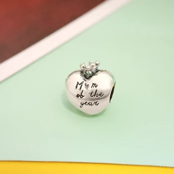 925 Sterling silver heart-shape kúzlo s korunu prívesok charm pre ženy šperky robiť kúzla fit originálny strieborný náramok