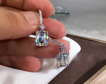 2021 nové trendy princess 925 sterling silver svadobné náušnice pre ženy výročie darček šperky veľkoobchod Valentína E5606