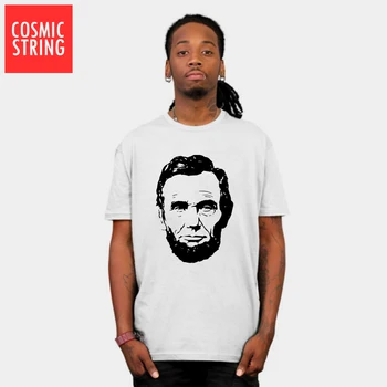 KOZMICKÉ STRING bavlna lete Abraham Lincoln tlač mužov tričko bežné krátky rukáv mužov tričko cool tričko muž voľné tee košele