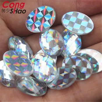 Cong Shao 200PCS 13*18 mm Rádium farba Drop Akryl Oválne Kamienkami Flatback Kryštály, Kamene Pre Plavidlá, Oblečenie, Dekorácie CS321