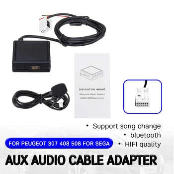 Bluetooth, Aux Prijímač Pre Peugeot 207 307 308 407 Pre Citroen C2, C3 RD4 Kábel s USB,mikrofón handsfree Aux Adaptér