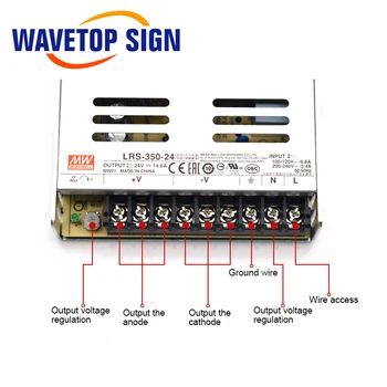 WaveTopSign Meanwell LRS-350 Prepínanie Napájania DC 5V 12V 24V 36V 48V použiť pre CNC Router Rytie Stroj