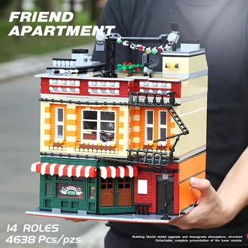 MOC Streetview Stavebné Bloky Kompatibilné S 10189 Central Perk Big Bang Theory Modulárny stavebnicový Tehly Deti Vianočné Darčeky
