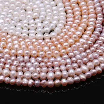 Prírodné Sladkovodné Perly Korálky Vysokej Kvality 36 cm Punč Voľné Korálky pre DIY Ženy Elegantný Náramok Šperky, Takže Veľkosť 3-4 mm
