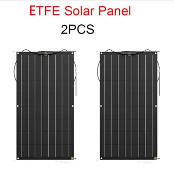ETFE 200W Flexibilný Solárny Panel Solárny Modul Auto RV Loď 12V Solárne Nabíjačky,2x100w