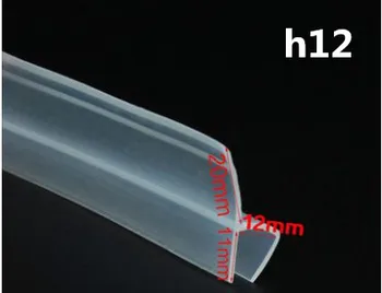 2 m/veľa Rozšírili F/h tvar silikónové gumy sprcha dvere, okno, sklo, tesnenia, pásky weatherstrip pre 6/8/10/12 mm sklo