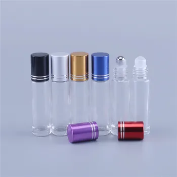 10 ml transparentné sklo prejdite na parfum fľašu, 10cc jasné, esenciálny olej rollon na vodu, malé sklenené navi kontajner 100ks