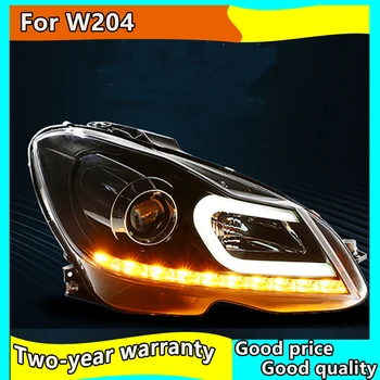 Auto Styling Head Lampa pre W204 LED Svetlomety 2011-C200 C260 Reflektor LED DRL Hid bi-xenon šošovky