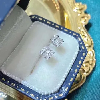 Romantické Milovníkov Lab diamond cz Náušnice 925 Sterling Silver Zapojenie Svadobné Náušnice pre ženy, Svadobné Party Šperky