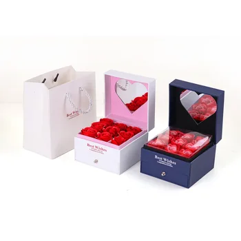 2020 Nové Večný Kvetinové Šperky Darčeka Krúžok Náhrdelník Display Box Srdce Zrkadlo Valentína Darček Veľkoobchod Vlastné