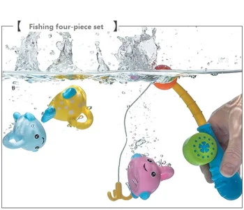 4pcs/Set Vaňa Hračky pre Batoľatá Farebné Plávajúce Rybárske Hry s Ryby Ryby Rod Baby Kúpanie hračky Rybársky Prút Dropshipping