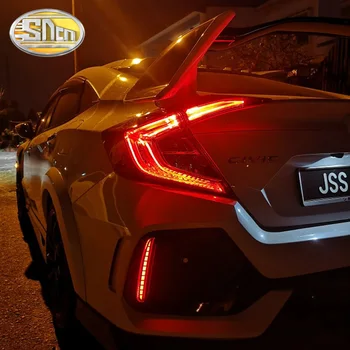 2 KS Pre Honda Civic Type R 2016 2017 2018 Multi-function LED Zadný Nárazník Hmla Žiarovka Brzdového Svetla Dynamické Zase Signál Reflektor