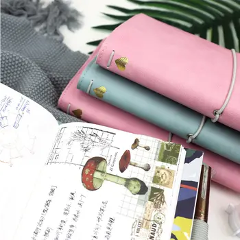 2019 Yiwi PU Kožené Notebook 124x218mm Ružová Modrá Ručné Vintage Cowhide Denník Cestovné Vestník Sketchbook Plánovač