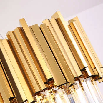 Obdĺžnik moderný luster pre jedáleň moderné gold/chrómová oceľ hanglamp kuchyňa lustre svietidlá