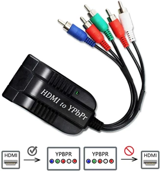 HDMI Samec YPbPr Prevodník s Rozlíšením 1080P Prepínač Podpora OSD HDMI 5RCA Komponentné Video YPbPr RGB Converter Adaptér