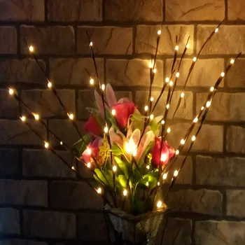 20 Žiarovky LED Willow Pobočky Svetlá na Čítanie Prírodné Vysoká Váza Výplň Ratolesť, Osvetlené Pobočky Svadobné, Vianočné Dekoratívne Osvetlenie, Biela