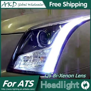 AKD Auto Styling pre Cadillac ATS Svetlomety-ATS LED Reflektor DRL Bi Xenon Šošovky, Vysoká Nízka Lúč Parkovanie Hmlové Svietidlo