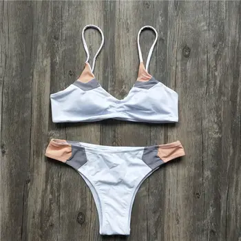2018 nové letné sexy Ženy, popruh Bikini Set Push-up Polstrovaná nízkym pásom Plavky, Plavky na Kúpanie 2ks Nastaviť plážové oblečenie oblečenie