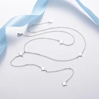 925 Sterling Silver Jemné Šperky Drobné, Jemné Viacerých Starburst Náhrdelníky pre Ženy, Dievčatá, Narodeniny, Vianoce Podpora Dary