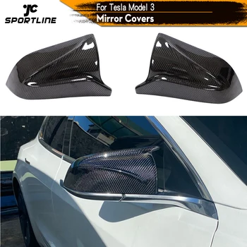 Auto Spätné Zrkadlo Zahŕňa Čiapky pre Tesla Model 3 2017 - 2020 Bočné Zrkadlo Čiapky Zahŕňa Shell Uhlíkových Vlákien ABS Lesklá Čierna