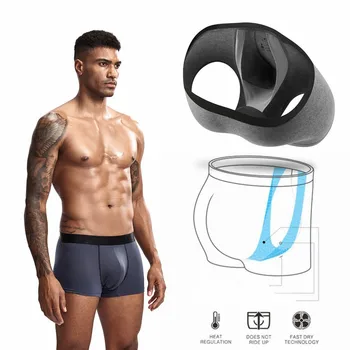 JOCKMAIL Značku Oblečenia pre Mužov Modálne Bavlna 3D hojdacia sieť Pletivo Vaku U Vypuklé Mens Boxer s Vydutie Puzdro Slip Underwear4PCS
