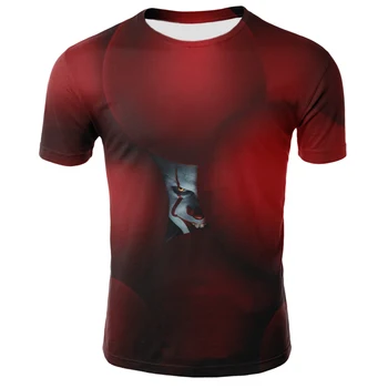 2020 Skrytý Duch Tvár Vytlačené 3D T-shirt Okrúhlym Výstrihom, Krátky Rukáv Dámske Červené T-Shirt pánske Bežné Dámy T-Shirt Top