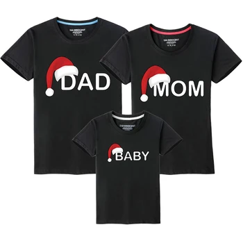 Rodina Zodpovedajúce Vianočné Oblečenie Rodiny Vzhľad Cartoon T-Shirt Matka, Dcéra, Otec, Syn, Mama a Mňa Nový Rok Oblečenie