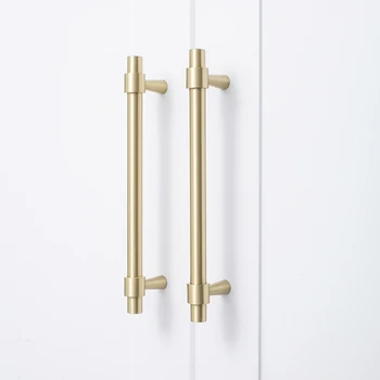 Nábytok Nordic Light luxusné kovové skrine čistej medi mosadze, rukoväte, zásuvka skriňa skriňa dvere malej páčky kabinetu dvere zlato