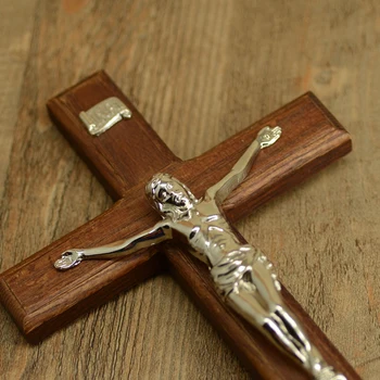 Cirkev artefakty, pevné drevo kríža, Ježiš Kristus ukrižovaný na polici, domáce stolné dekorácie, kostol 29 cm Katolíckej darček