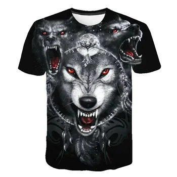 4t-taktné-14T rokov mladiství t-shirt pre chlapcov alebo dievčatá 3D wolfs vytlačené krátky rukáv, okrúhly golier t shirt veľké deti hot predaj 2020