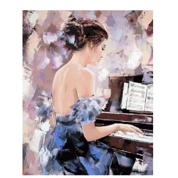 5D Diy Diamond výšivky príslušenstvo klavír dievča Foto Vlastné plné námestie kolo mosaicdiamant maľovanie svadobné decorationZP-1484
