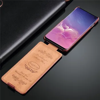 Vertikálne Flip puzdro Pre Samsung Galaxy s rezacím zariadením S10 Retro PU Kožené Peňaženky Kryt Pre Samsung Galaxy S9 S8 Plus Poznámka 8 S7 Okraji Flip Coque