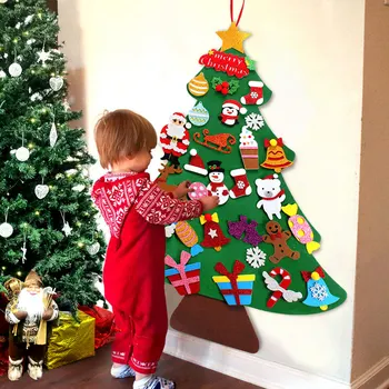 Deti urob si sám Cítil, Vianočný Stromček, Vianočné Dekorácie pre Domov Navidad 2021 Nový Rok Darčeky, Vianočné Ozdoby Santa Claus Vianočný Strom