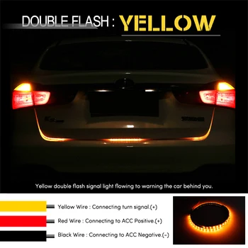 Junhom Amber Zase Signálového LED batožinového priestoru Pásy Svetlo zadné dvere Batožinového 12V Auto Zadné Lampy Dynamické Streamer Plávajúce RGB LED Pásy
