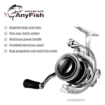 Anyfish COMPAQ Spinning Fishing Cievky 1000/2000/3000/4000 model Prevodový Pomer 5.2:1 max presuňte 6 kg/8 kg 9+1 ložiská morské OK