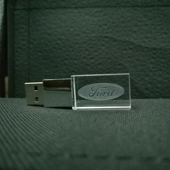 Ford Auto Logo Crystal Disk USB flash disk kl ' úč 4 GB 8 GB 16 GB 32 GB, 64 GB 128 GB Externe Vlastné Logo memory stick u diskov