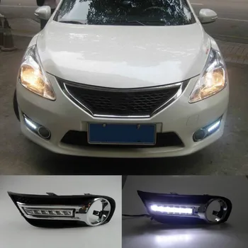 1 Pár Pre Nissan Tiida 2011 2012 2013 12V Auto, Auto LED Denných prevádzkových Svetlo Lampy DRL Hmlové Svietidlo Kryt Vyhovuje