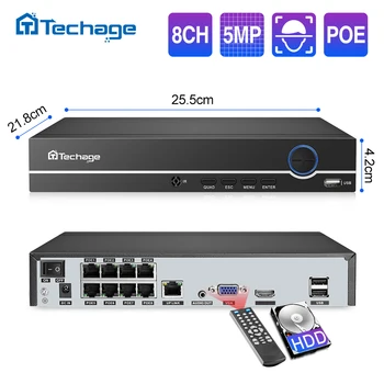 H. 265 8CH 5MP 4MP 1080P POE NVR Audio Zabezpečenie Surveillance Network Video Recorder Až 16CH Pre POE IP Kamera CCTV Systému
